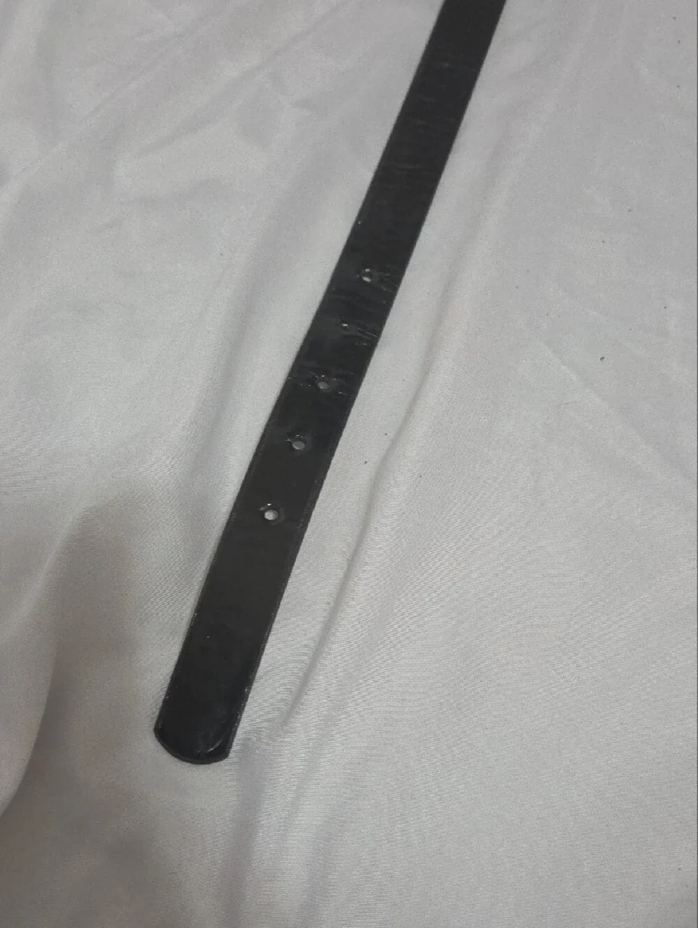 Classic Black Narrow Leather Belt with Silver-tone Buckle, Size 36-40, Like New